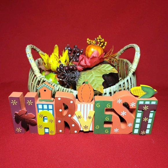Thanksgiving Decorr Basket Pumpkins Harvest Set of 5 - Picture 1 of 14